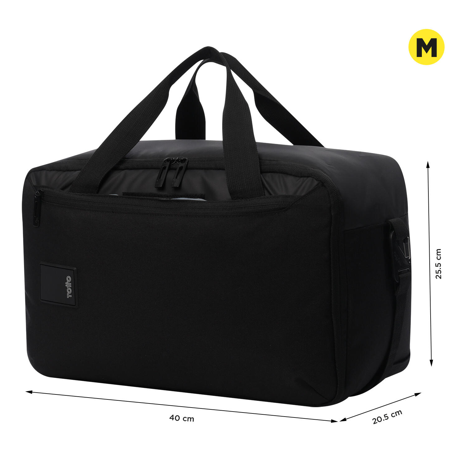 Totto Bolsa viaje 2 en 1 Underseat Negro Poliéster 40 x 25.5 x 20.5 cm 3/5