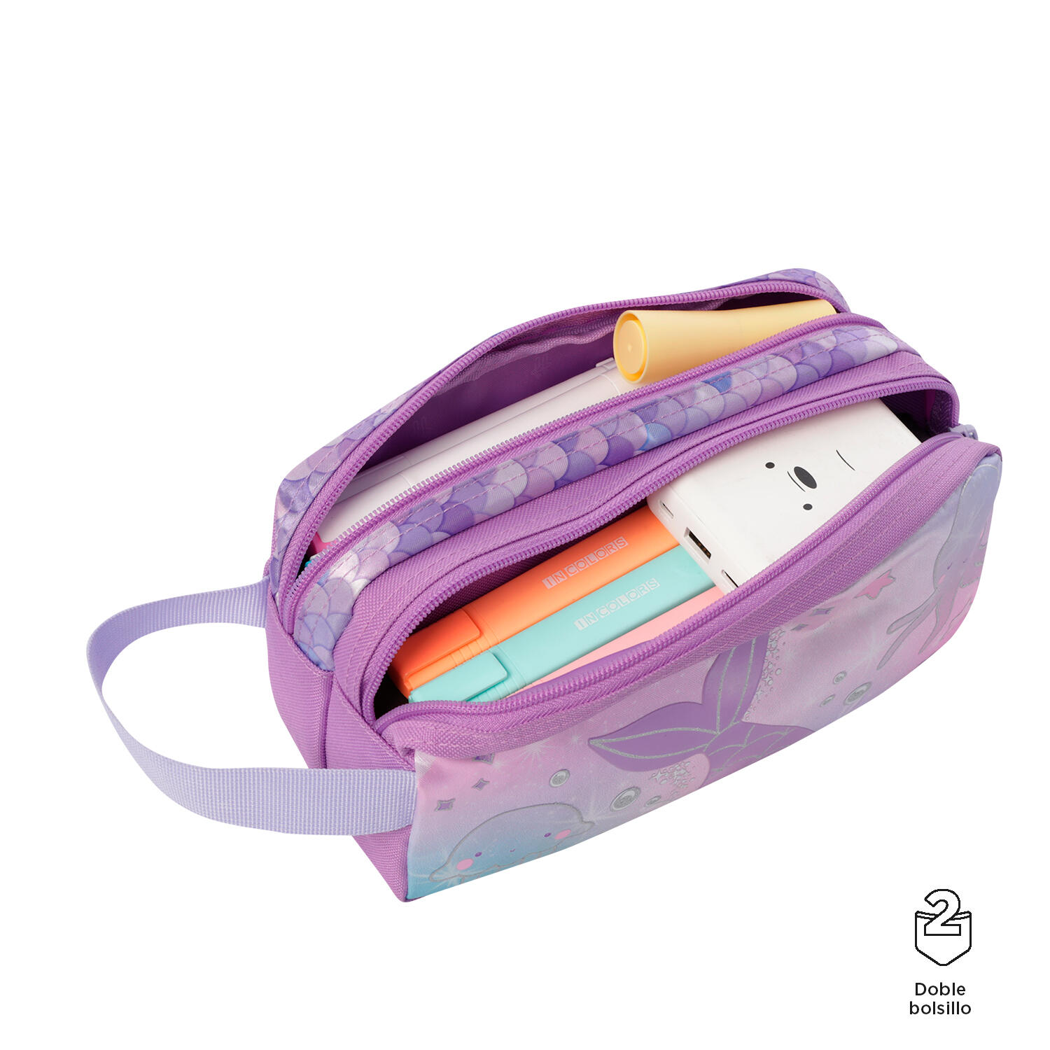 Totto Estuche infantil Sireny Rosa Poliéster 23 x 12 x 9 cm 3/4