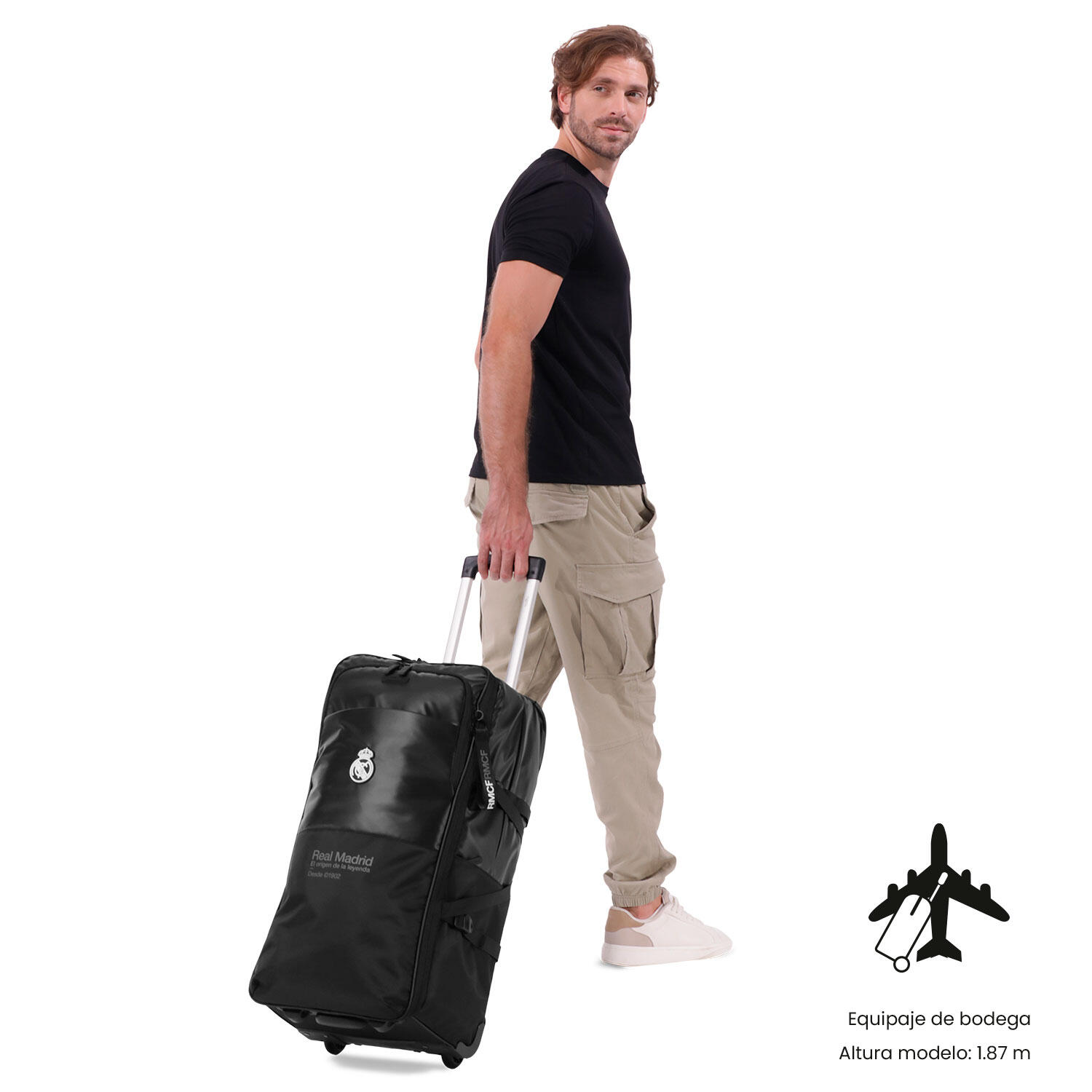 Totto Maleta mediana Real Madrid Negro Poliamida 30.5 x 64 x 26 cm 2/5