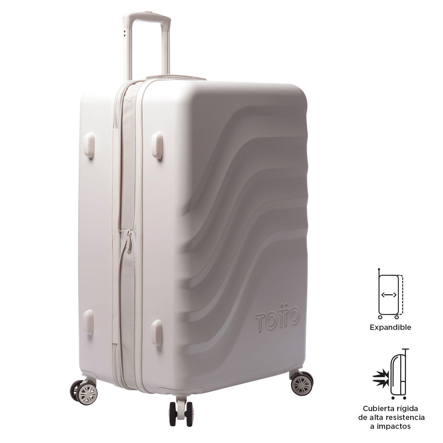 Totto Maleta grande Bazy+ Expandible White Sand Policarbonato 50 x 79 x 30.5 cm 4/5