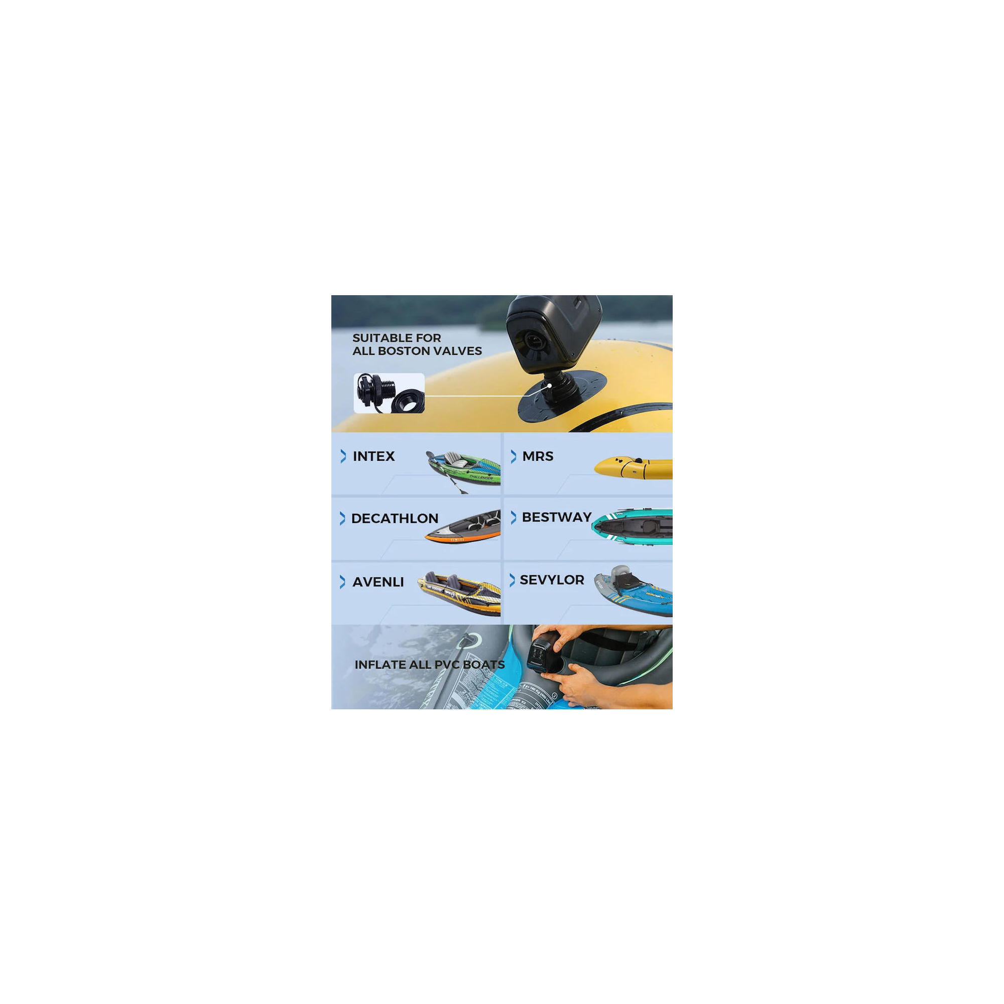 Pompă de aer wireless pentru bărci gonflabile MAX BOAT PUMP - Pompă wireless -