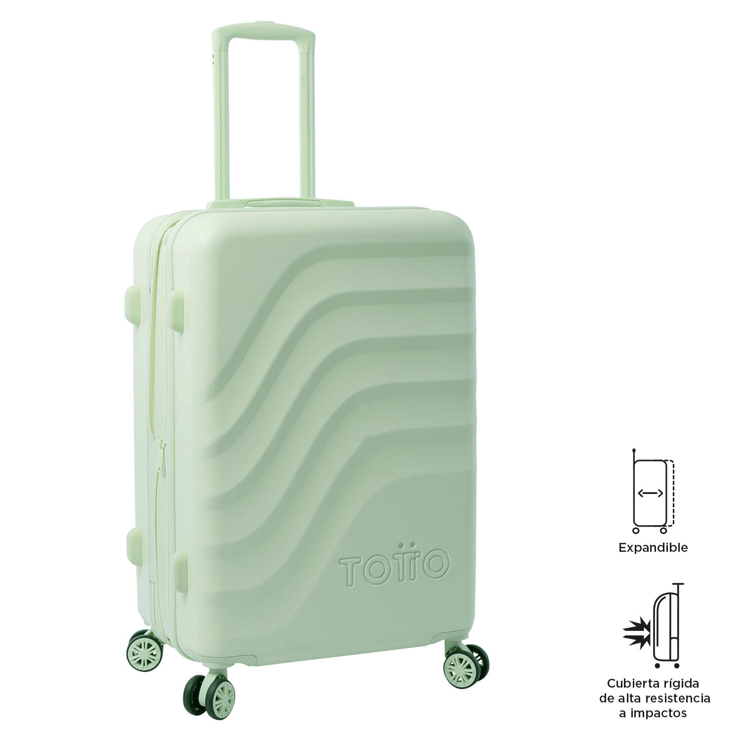 Totto Maleta mediana Bazy+ Expandible Meadow Mist Policarbonato 43.5 x 69 x 26 4/5