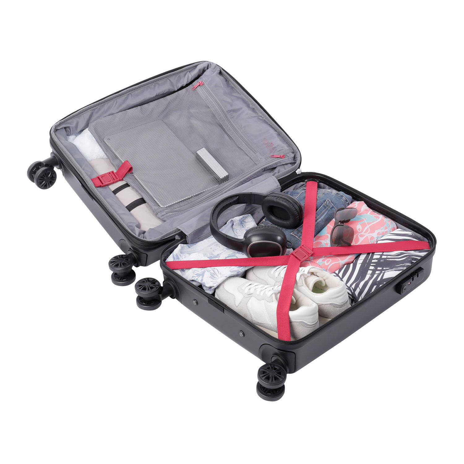 Totto Maleta de cabina Bazy+ Expandible Negro Policarbonato 39.5 x 54.5 x 22.5 3/5