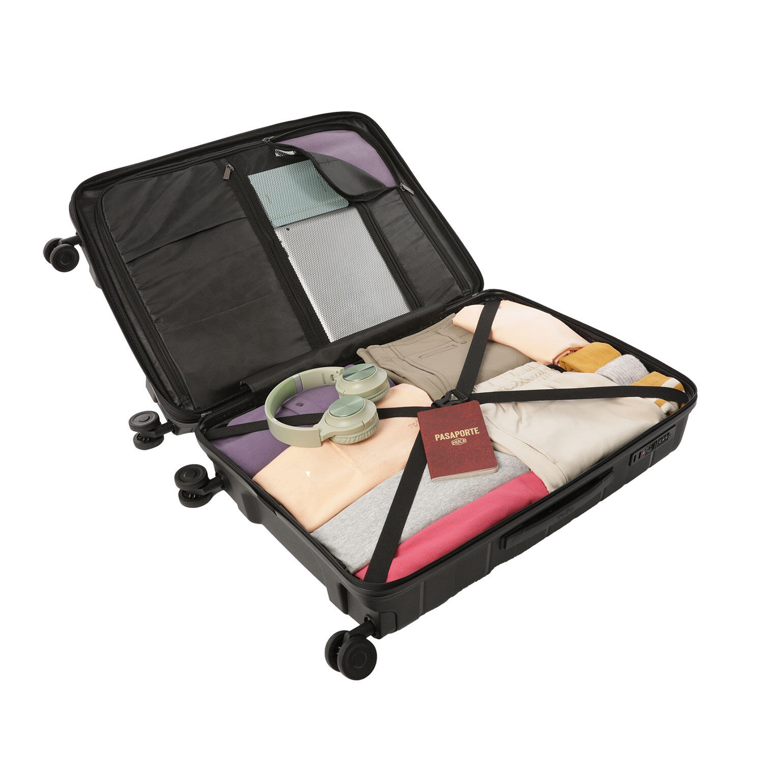 Totto Maleta mediana Glide Negro Polipropileno 45.7 x 66.5 x 28 cm 4/5