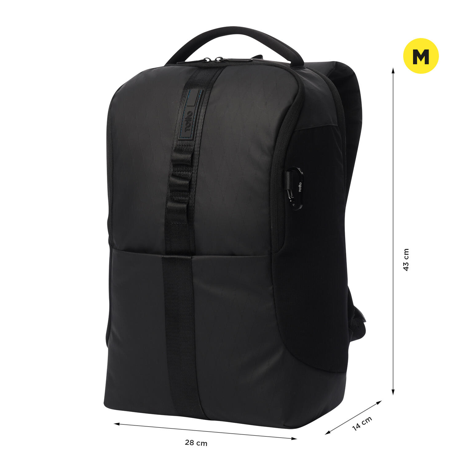 Totto Mochila ejecutiva Deploy Negro Poliéster 28 x 43 x 14 cm 3/5