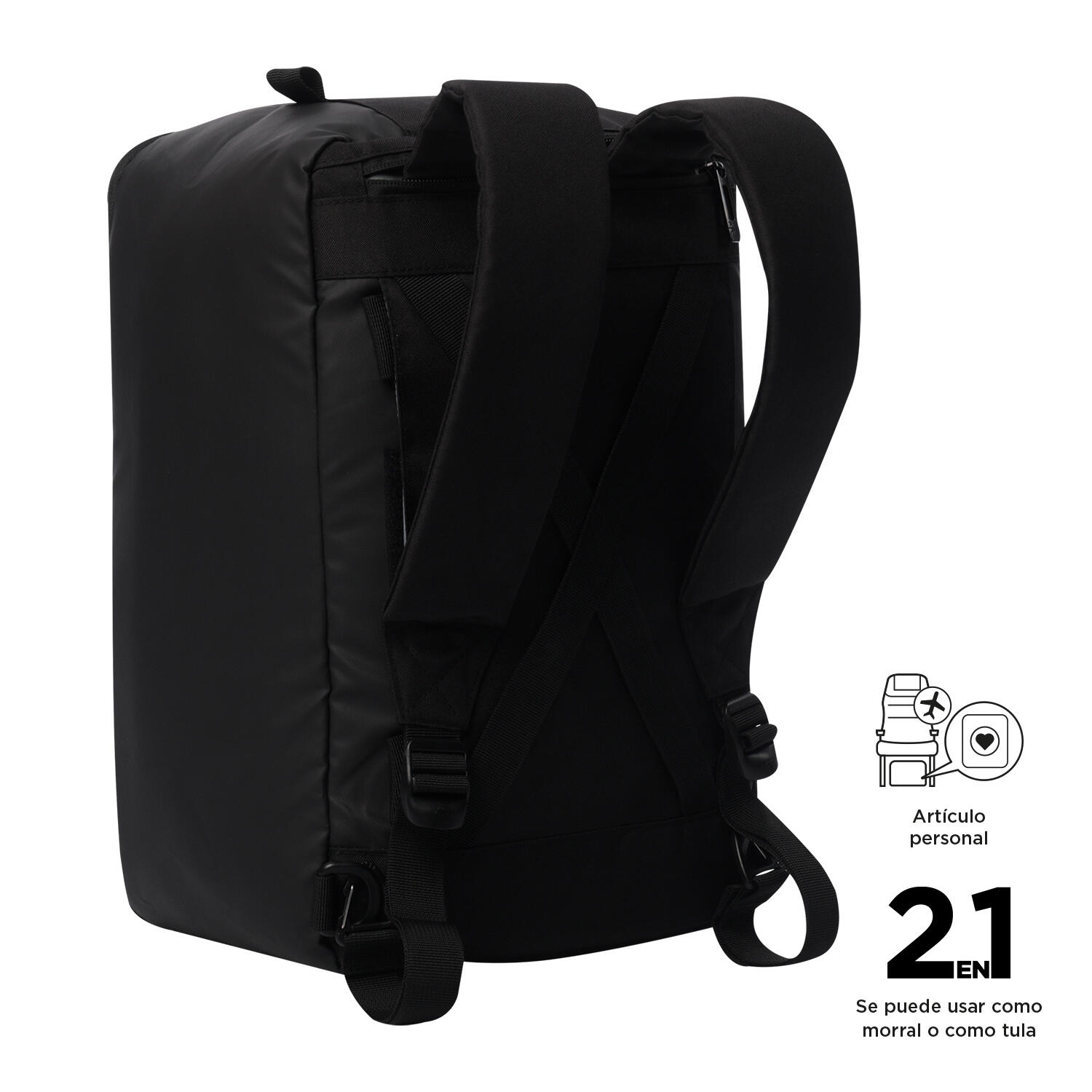 Totto Bolsa viaje 2 en 1 Underseat Negro Poliéster 40 x 25.5 x 20.5 cm 4/5