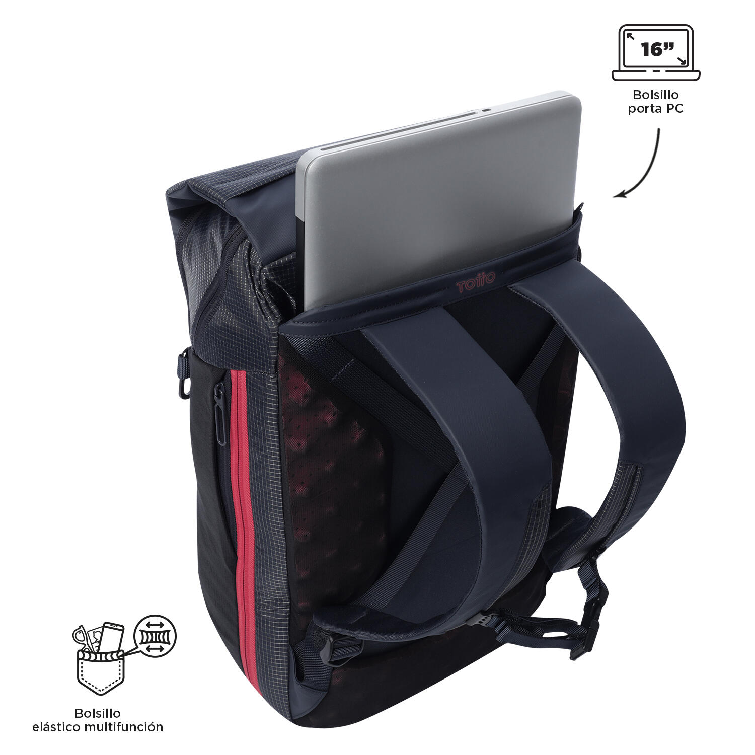 Totto Mochila ejecutiva Dual Salute Poliéster 29 x 48 x 16 cm 5/5