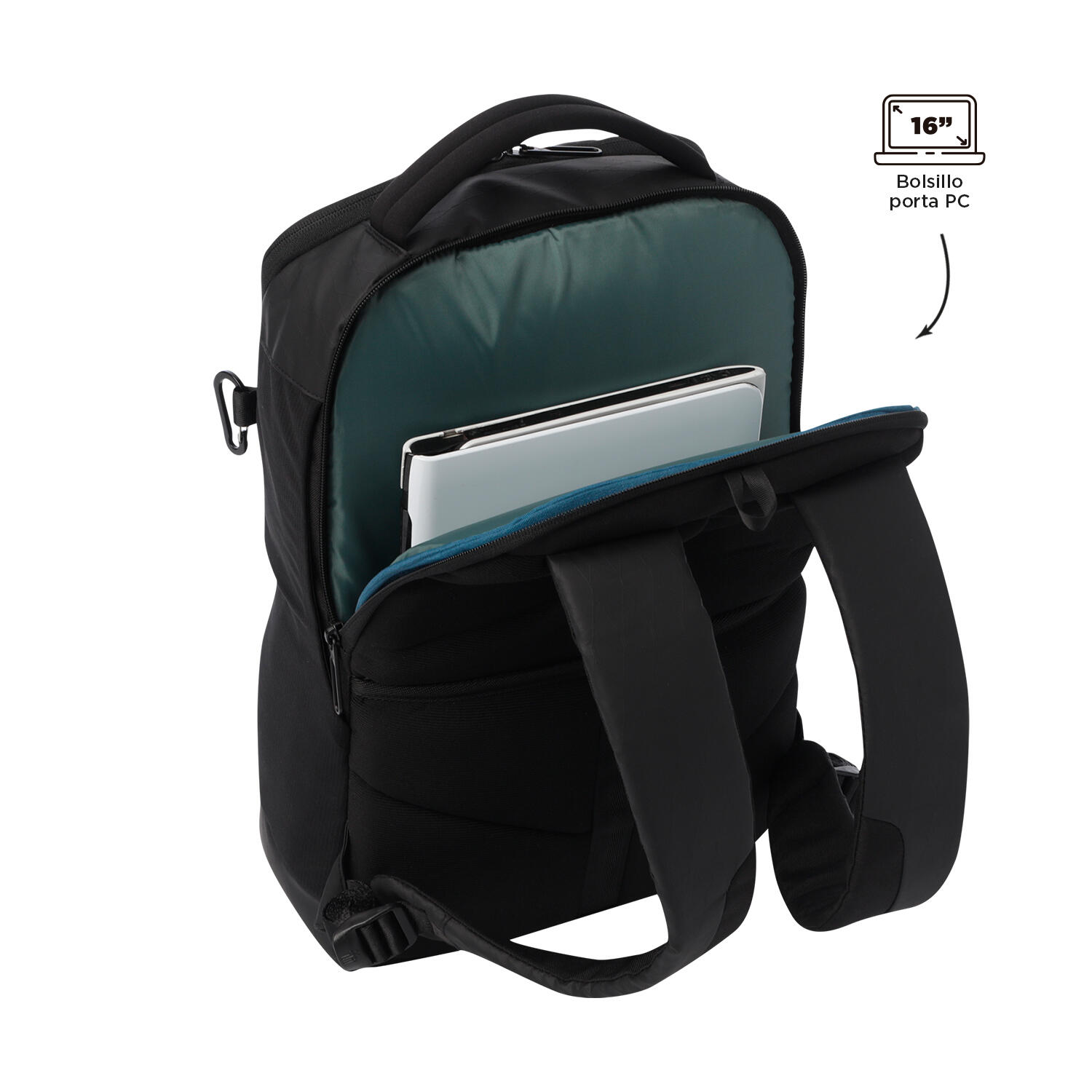 Totto Mochila ejecutiva Deploy Negro Poliéster 28 x 43 x 14 cm 5/5