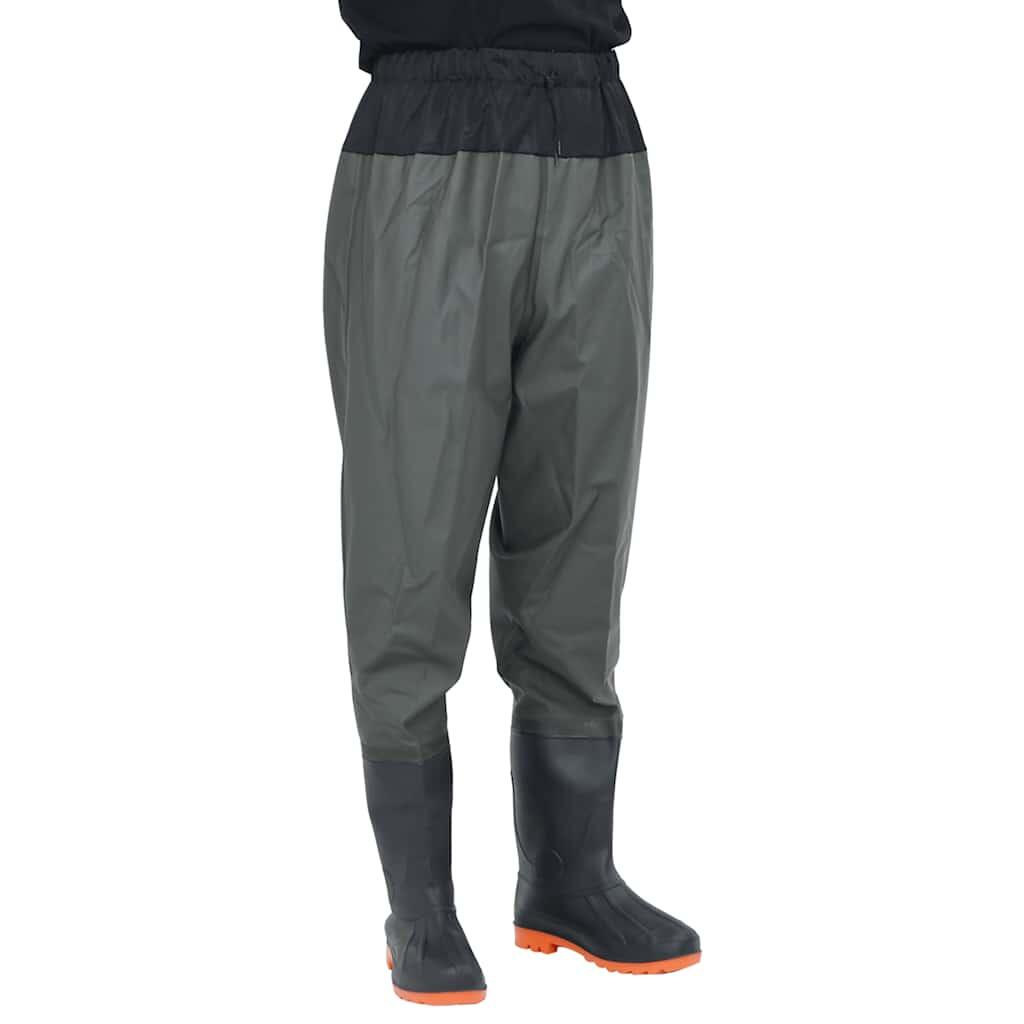 VidaXL Thigh Waders with Integrated Boots Size 43 Dark Green