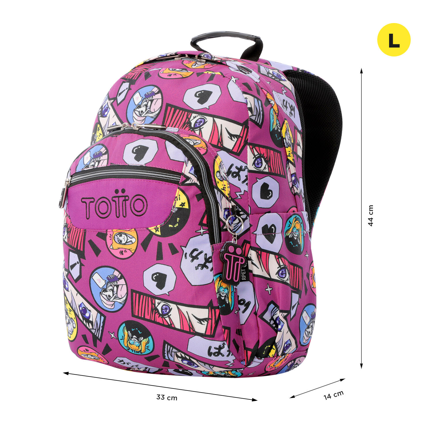 Totto Mochila escolar Acuareles Kitsune Poliéster reciclado 33 x 44 x 14 cm 2/5