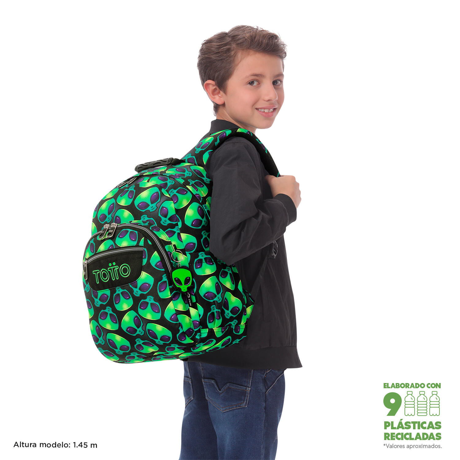 Totto Mochila escolar Gommas Ali Poliéster reciclado 29 x 39 x 14 cm 2/5