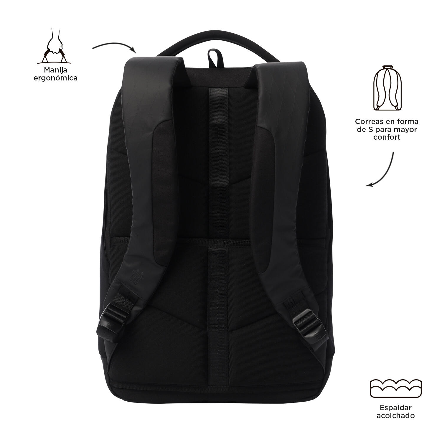 Totto Mochila ejecutiva Deploy Negro Poliéster 28 x 43 x 14 cm 4/5