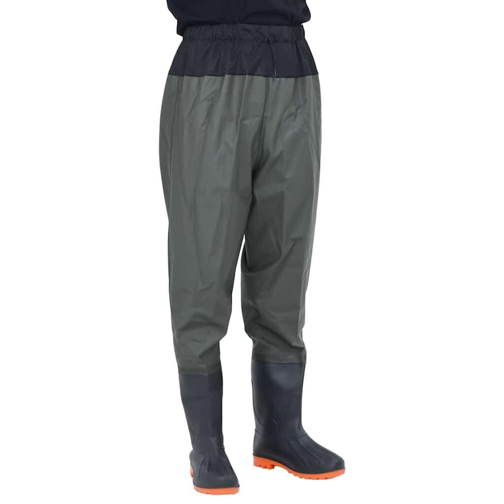 VidaXL waders fino alla vita con stivali integrati taglia 38 verde scuro 1/1