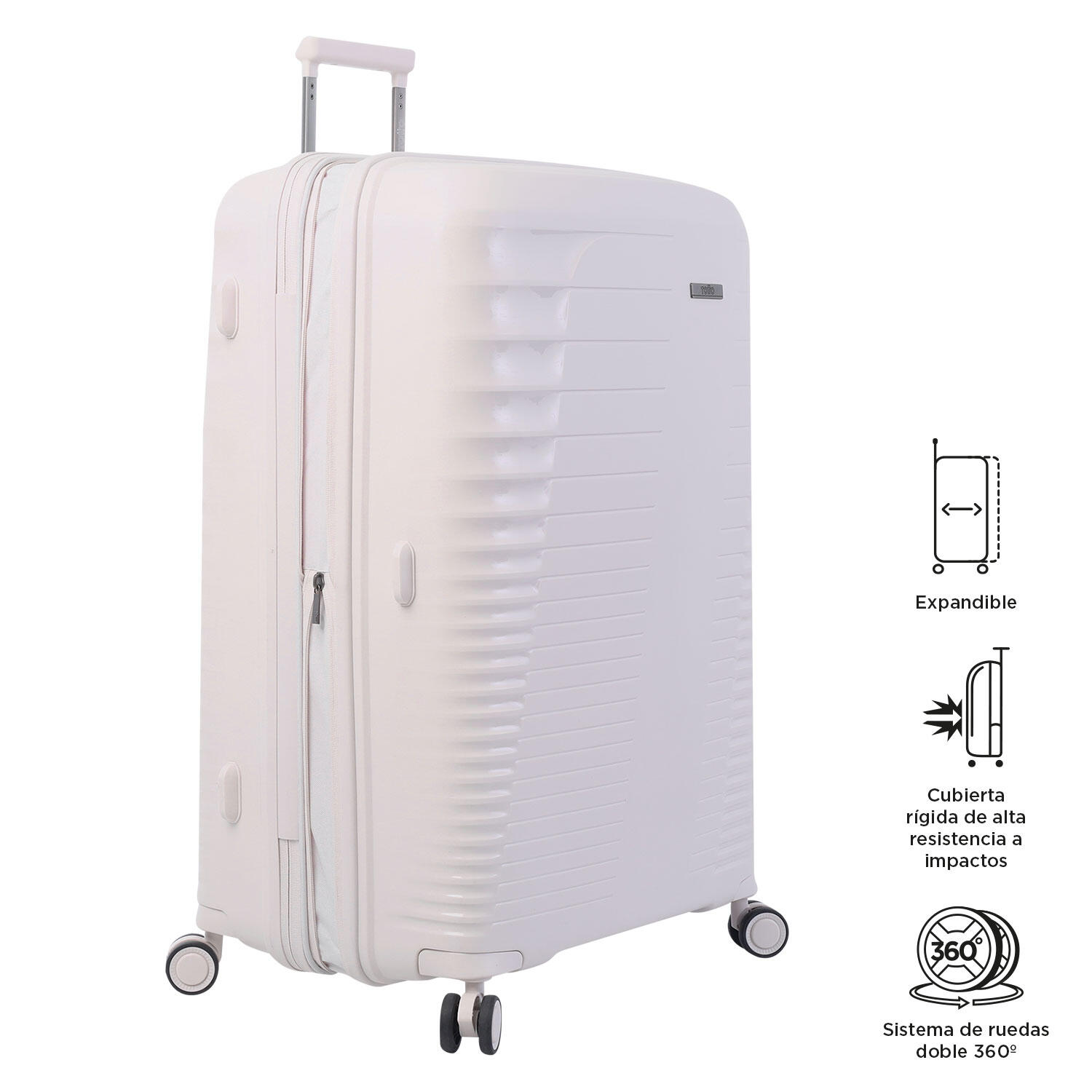 Totto Maleta grande Traveler White Sand Polipropileno 51.5 x 76.5 x 35.5 cm 4/5