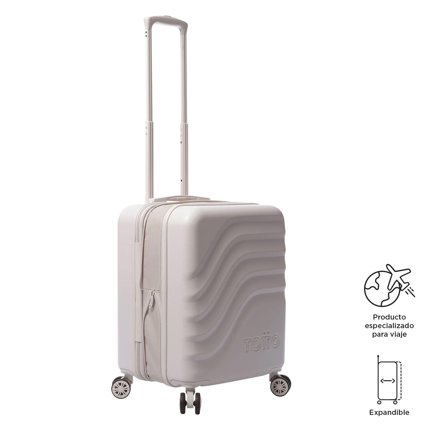 Totto Maleta de cabina Bazy+ Expandible White Sand Policarbonato 39.5 x 54.5 x 4/5