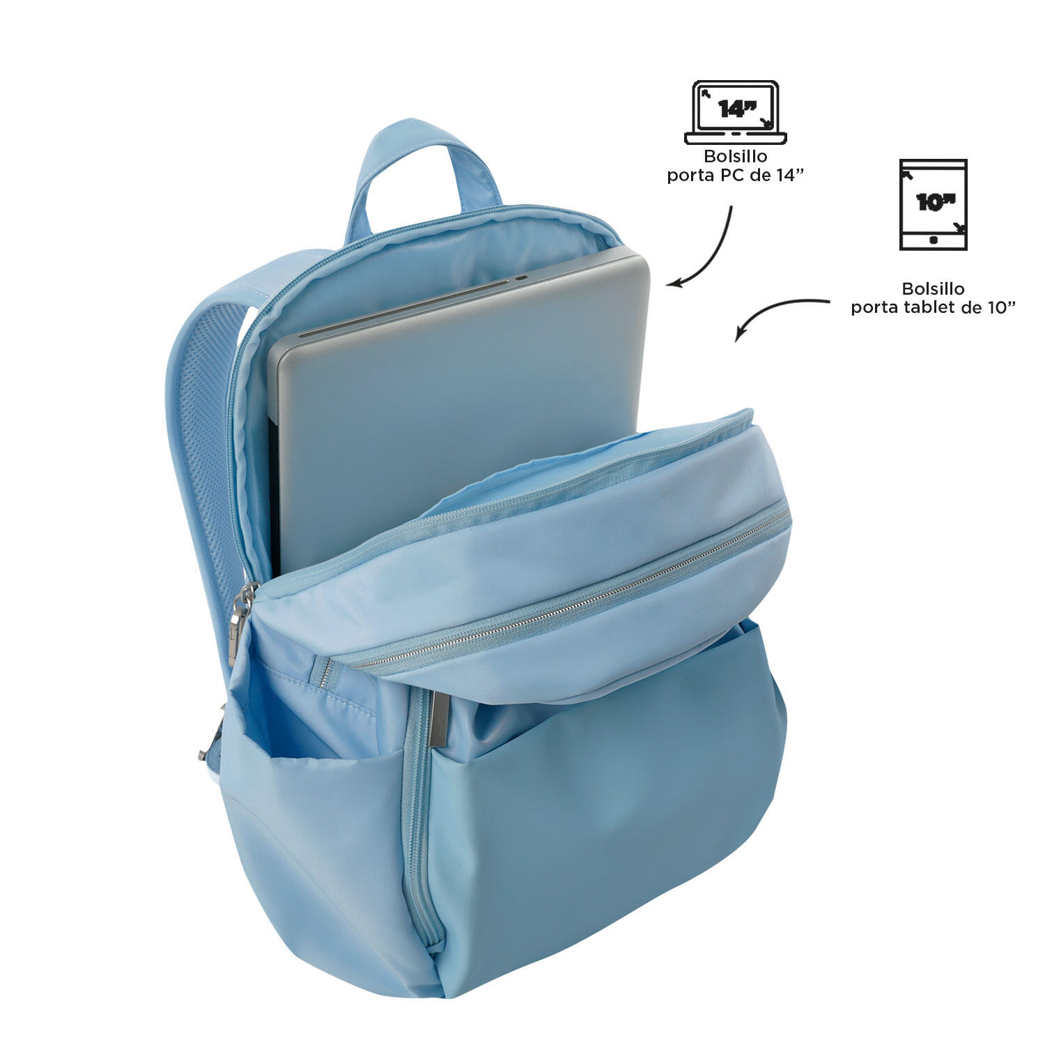 Totto Mochila ejecutiva Adelaide 1 2.0 Angel Falls Poliéster 28 x 40 x 18 cm 5/5