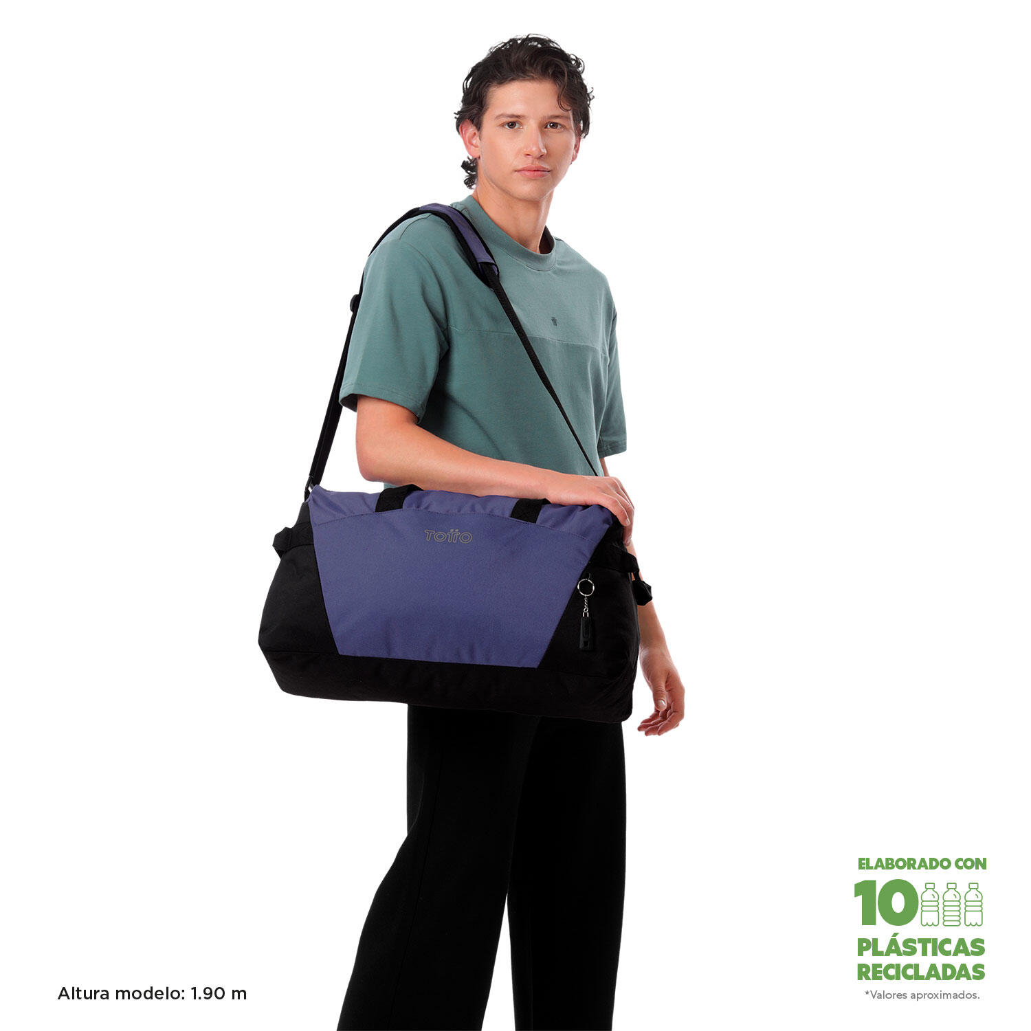 Totto Bolsa deporte Active Pro M Skipper Blue Poliéster reciclado 55 x30 x22.5 2/5