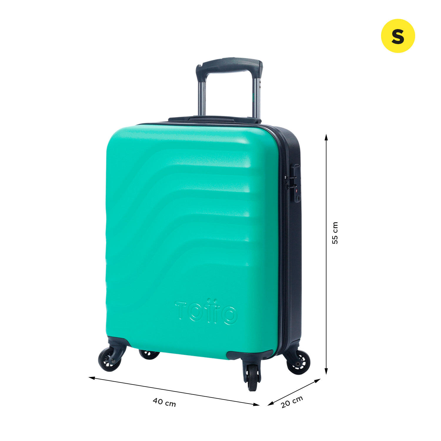 Totto Maleta de cabina Bazy Turquoise Policarbonato 40 x 55 x 20 cm 2/5