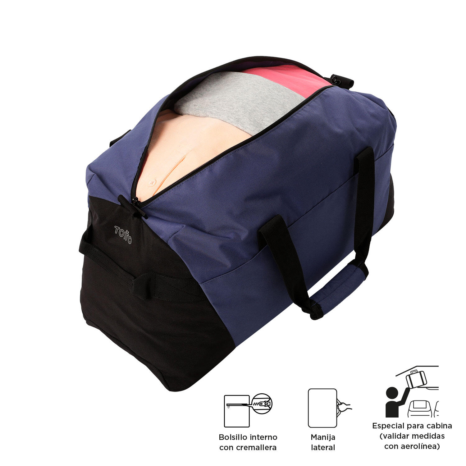 Totto Bolsa deporte Active Pro M Skipper Blue Poliéster reciclado 55 x30 x22.5 5/5