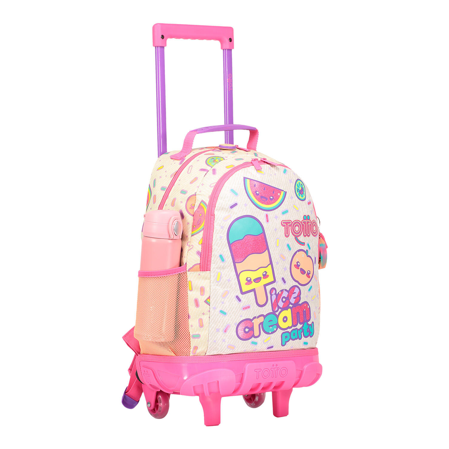Totto Mochila infantil ruedas Ice Fruit Rosa Poliéster 28.5 x 41 x 12.5 cm 4/5