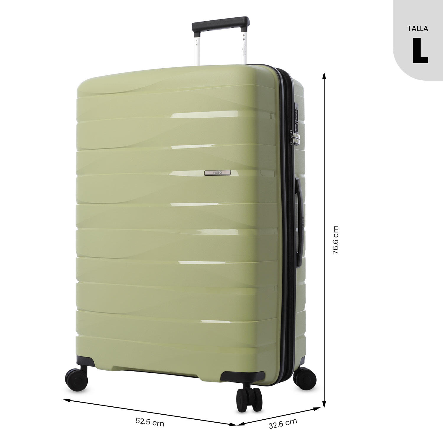 Totto Maleta grande Glide Verde Polipropileno 52.5 x76.6 x 32.6 cm 3/5