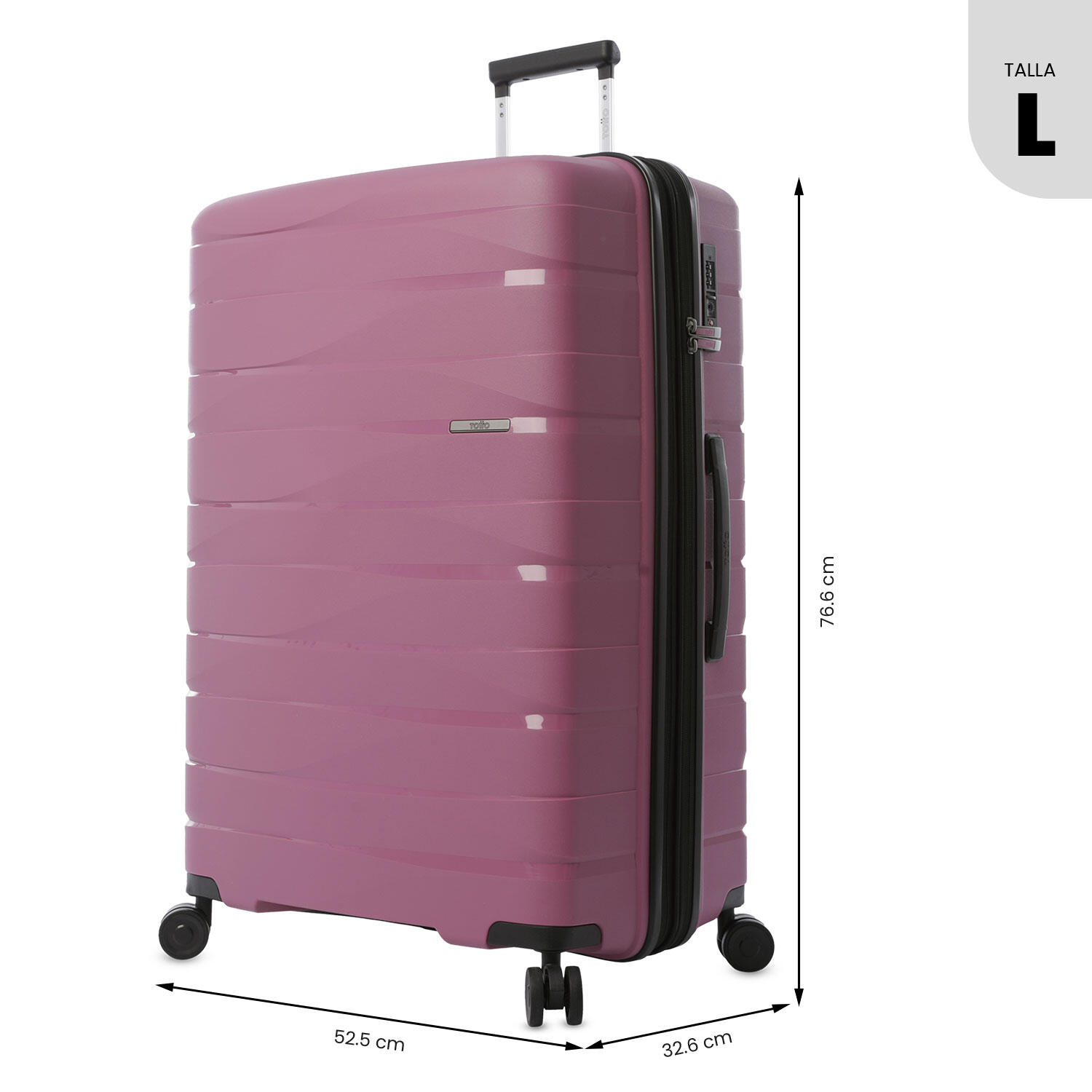 Totto Maleta grande Glide Rosa Polipropileno 52.5 x76.6 x 32.6 cm 3/5