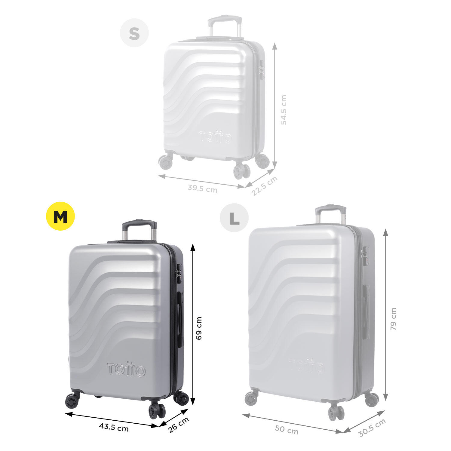 Totto Maleta mediana Bazy+ Expandible Alloy Policarbonato 43.5 x 69 x 26 cm 3/5