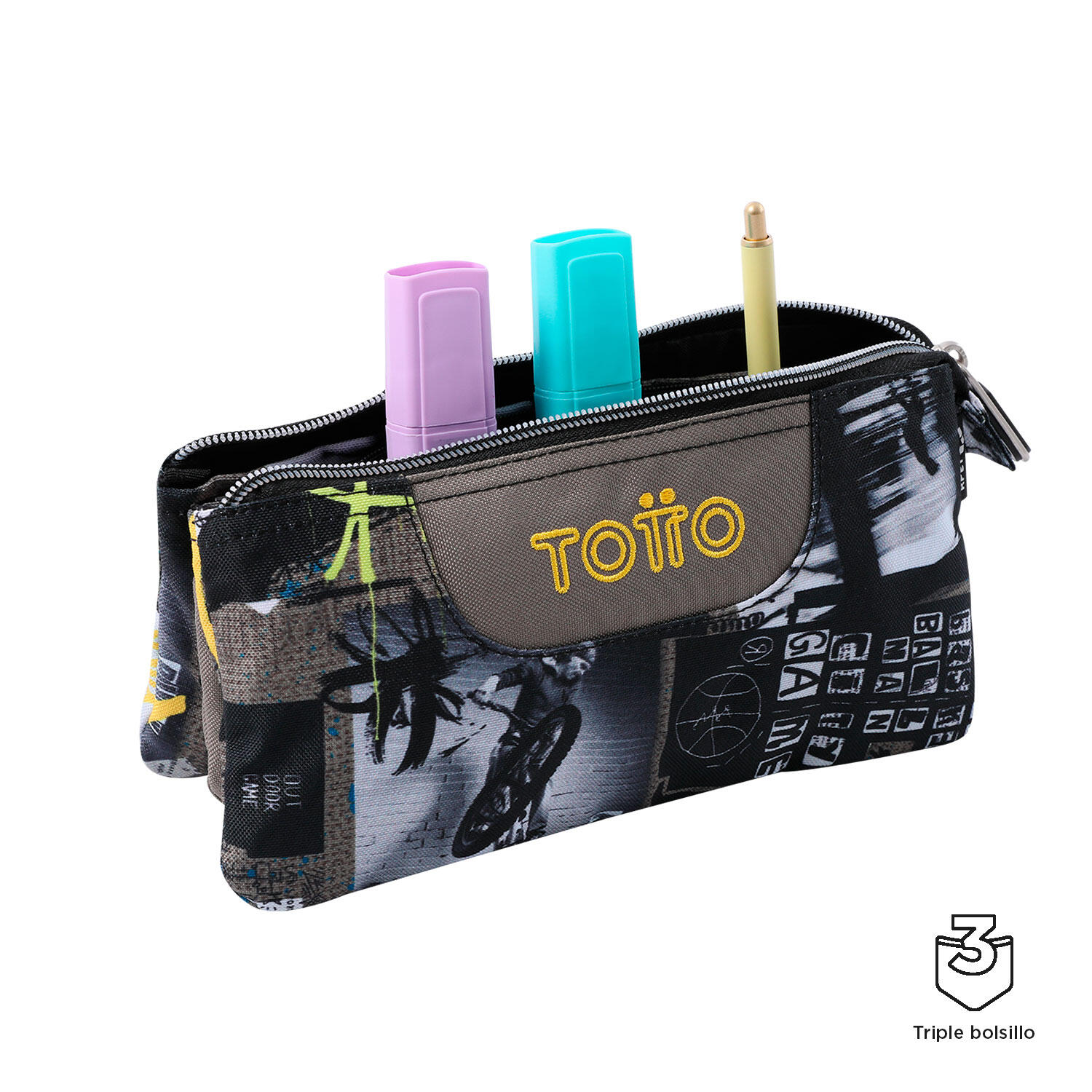 Totto Estuche escolar Tablero Baski Poliéster reciclado 22 x 11 x 3.5 cm 3/4