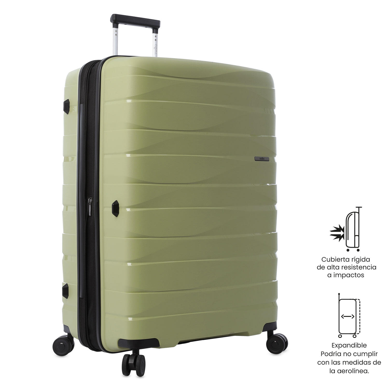 Totto Maleta grande Glide Verde Polipropileno 52.5 x76.6 x 32.6 cm 5/5