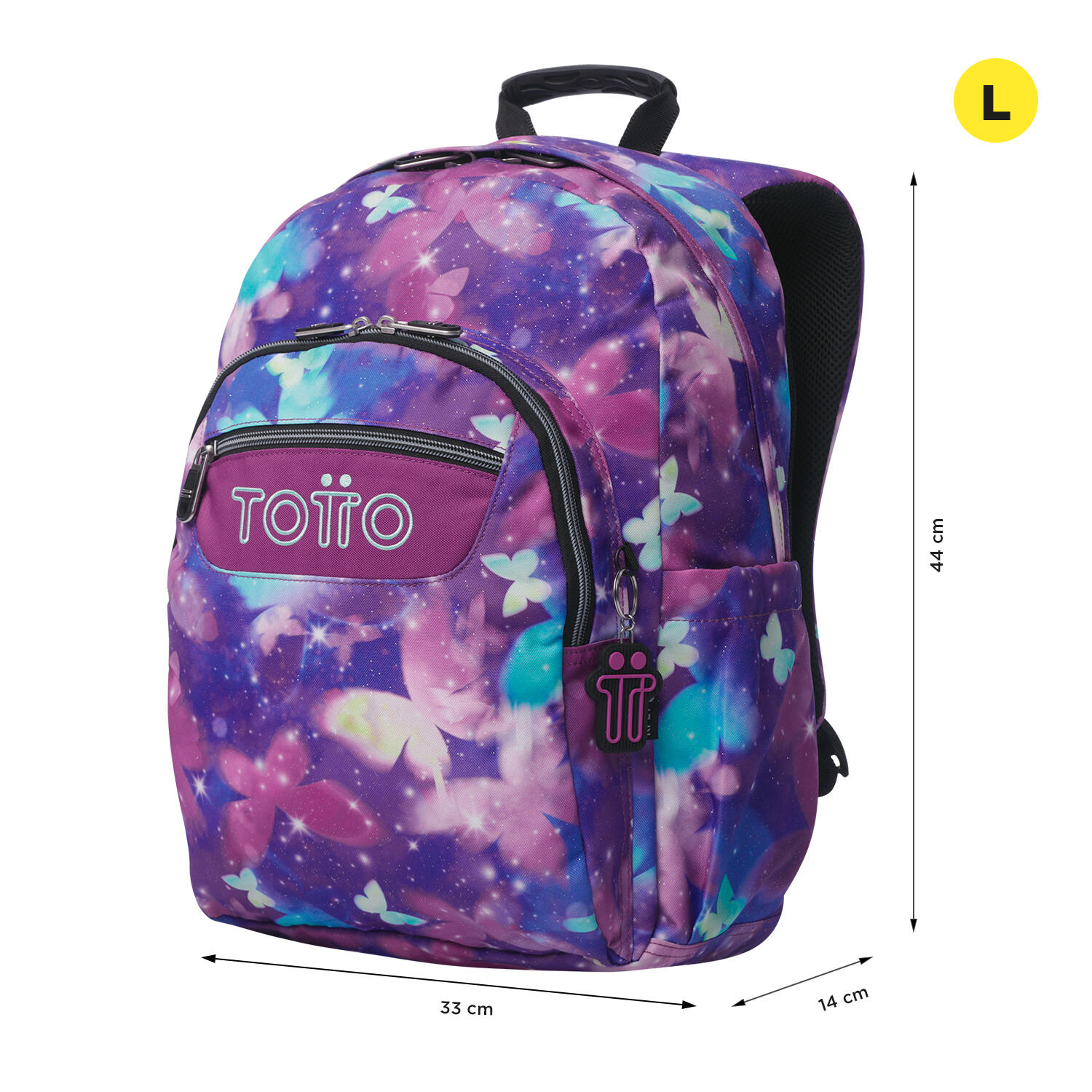 Totto Mochila escolar Acuareles Butterfly Poliéster reciclado 33 x 44 x 14 cm 2/5