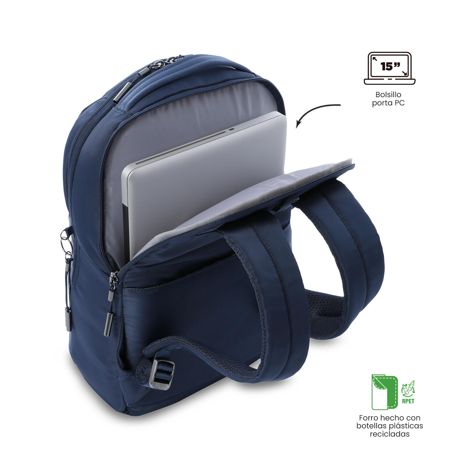 Totto Mochila ejecutiva Roxanne Azul Poliéster 29 x43.5 x 12 cm 5/5