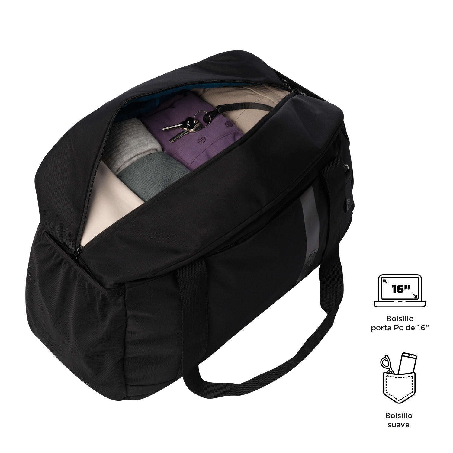 Totto Bolsa viaje Elan Negro Poliéster 51 x 35 x 19 cm 4/5