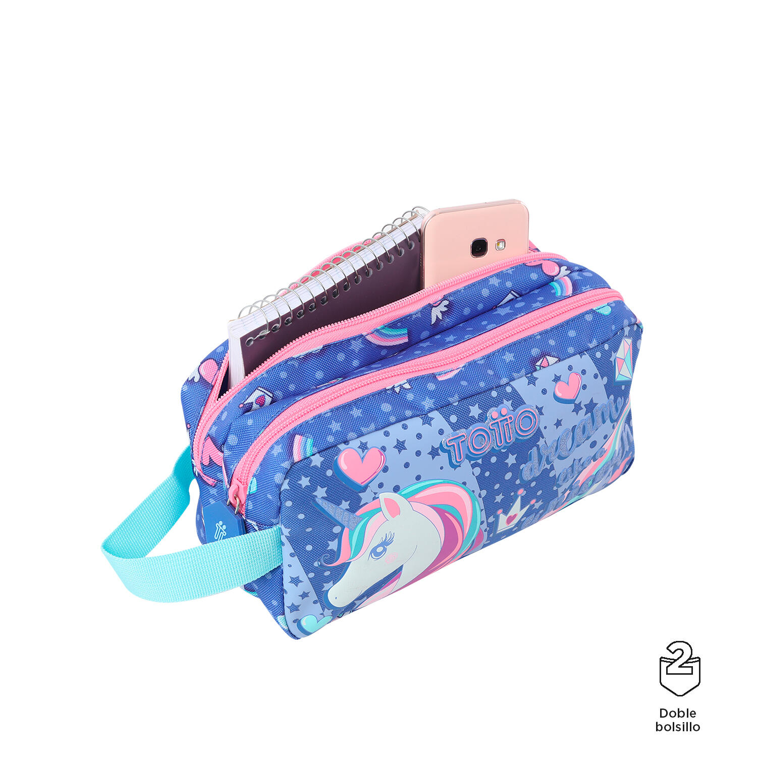 Totto Estuche infantil Uniwildy Morado Poliéster 24 x 12 x 9.5 cm 3/4