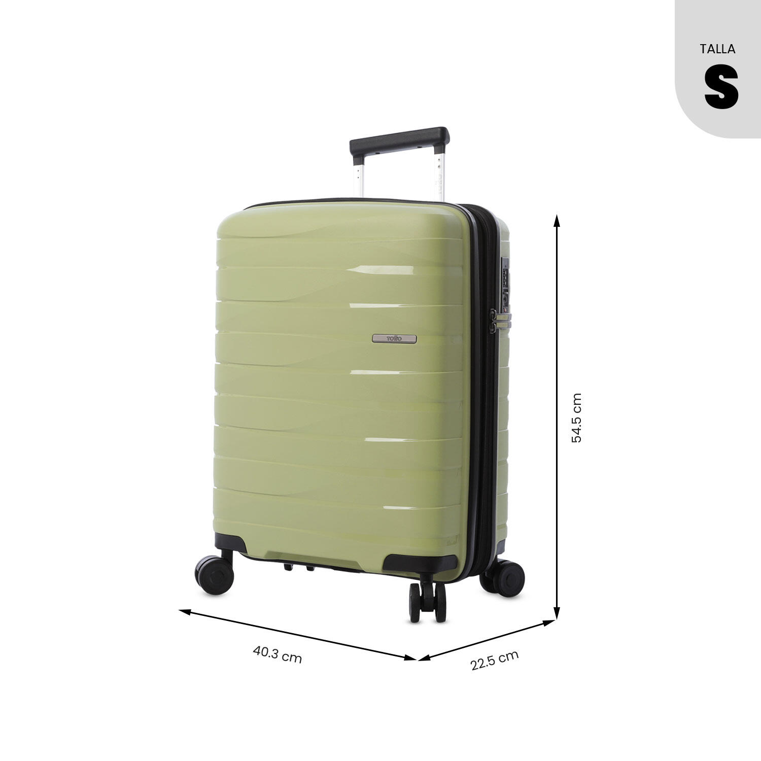 Totto Maleta de cabina Glide Verde Polipropileno 40.3 x54.5 x 22.5 cm 3/5