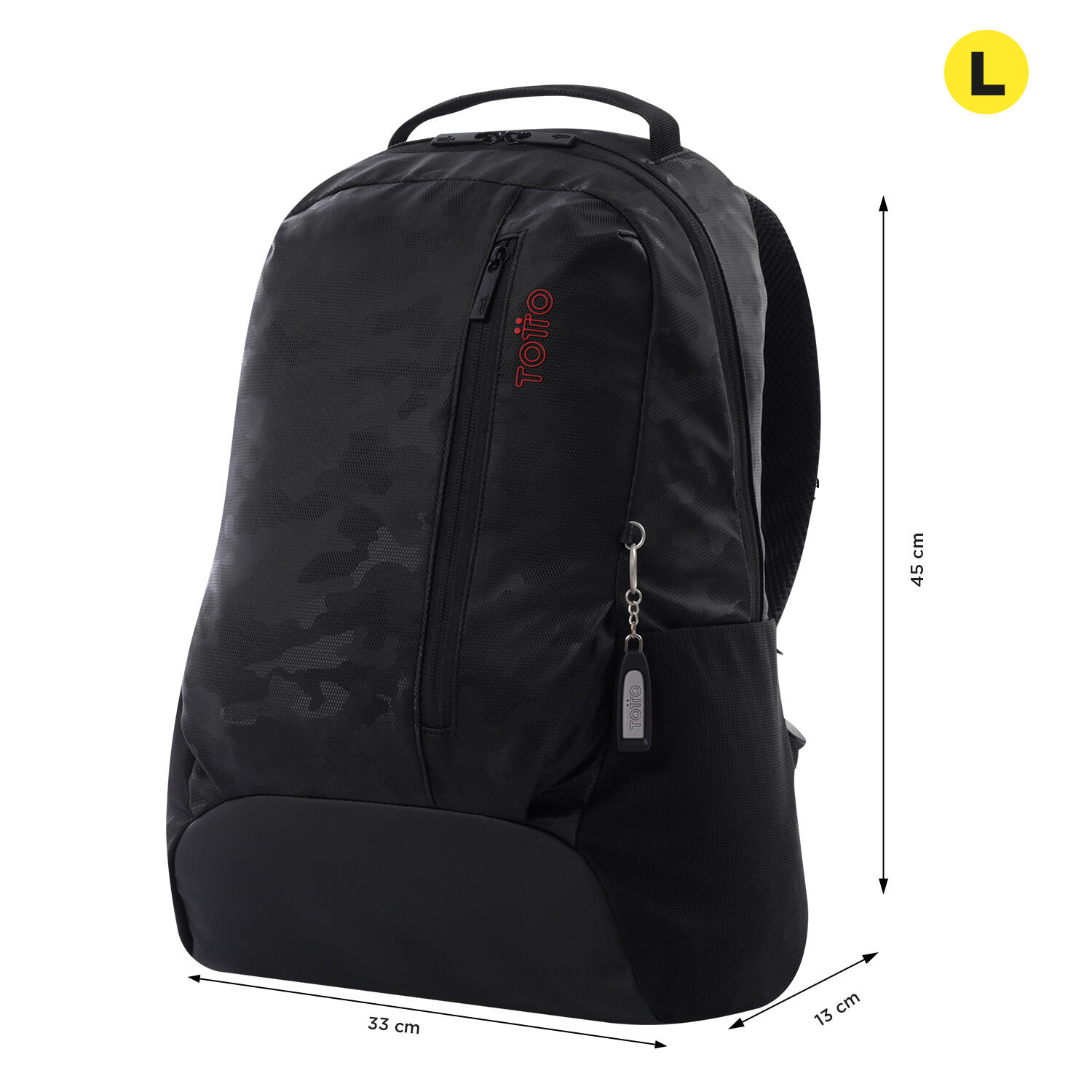 Totto Mochila urbana Detroit Black Poliéster 33 x 45 x 13 cm 2/5