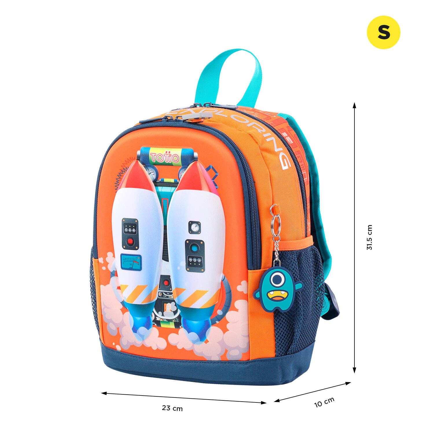 Totto Mochila escolar Cohety Cohetes Poliéster 23 x 31.5 x 10 cm 2/5