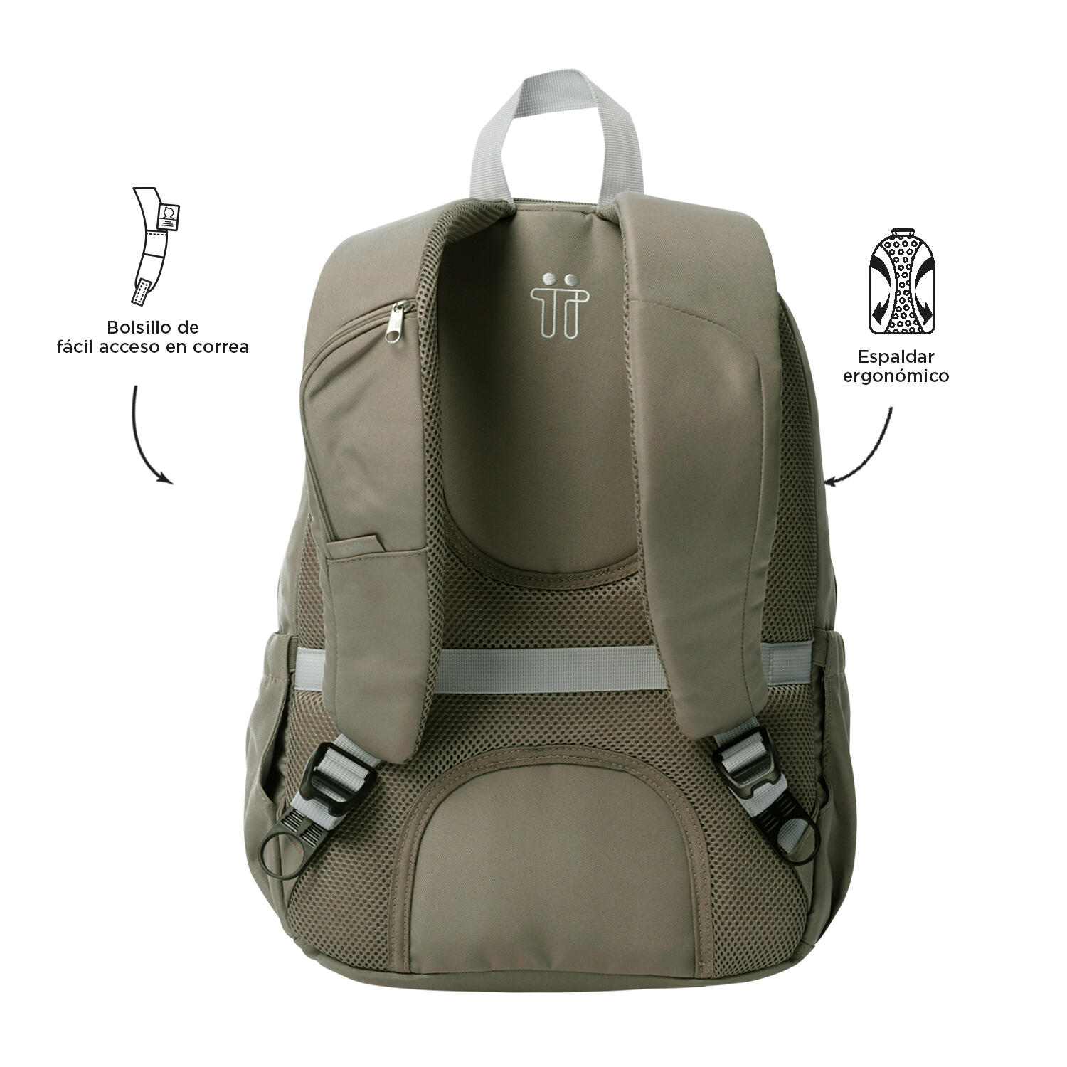 Totto Mochila urbana Goctal 2.0 Desert Taupe Poliéster 44 x 32.5 x 18 cm 3/5