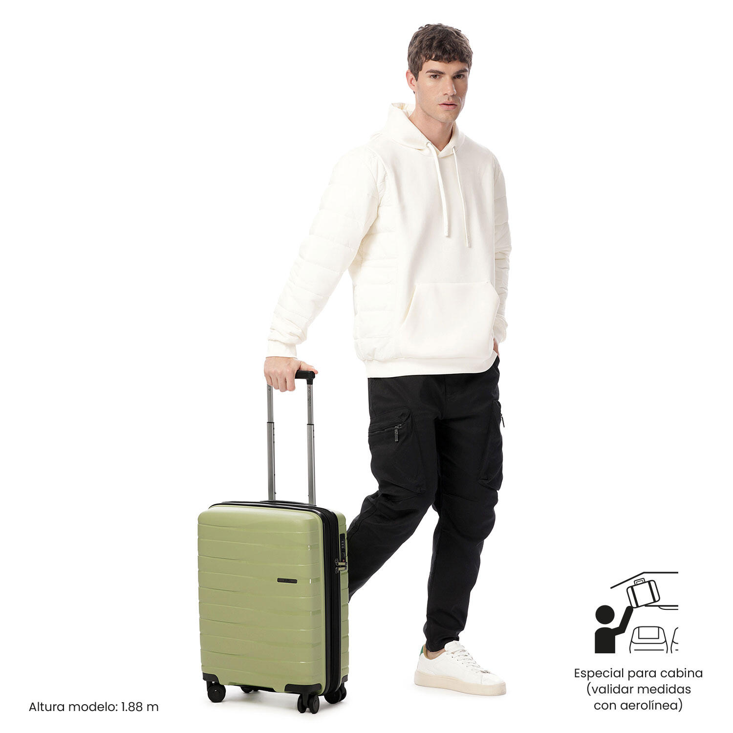 Totto Maleta de cabina Glide Verde Polipropileno 40.3 x54.5 x 22.5 cm 2/5