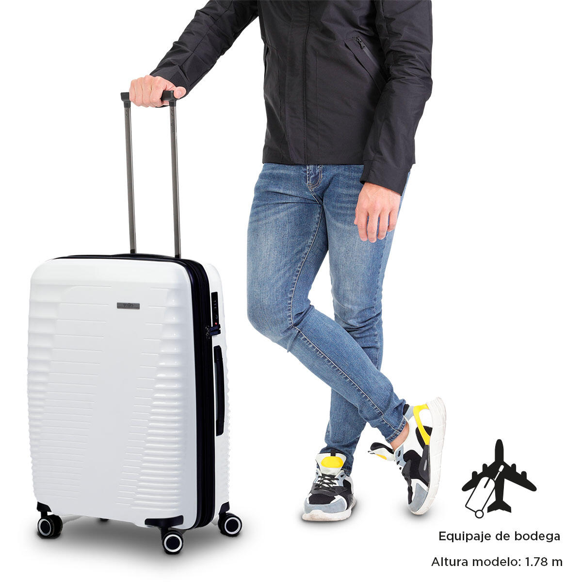 Totto Maleta mediana Traveler Blanco Polipropileno 45.5 x 66 x 31.5 cm 2/5
