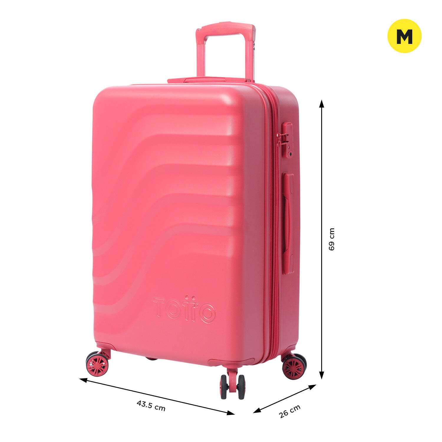 Totto Maleta mediana Bazy+ Expandible Claret Red Policarbonato 43.5 x 69 x 26 c 2/5