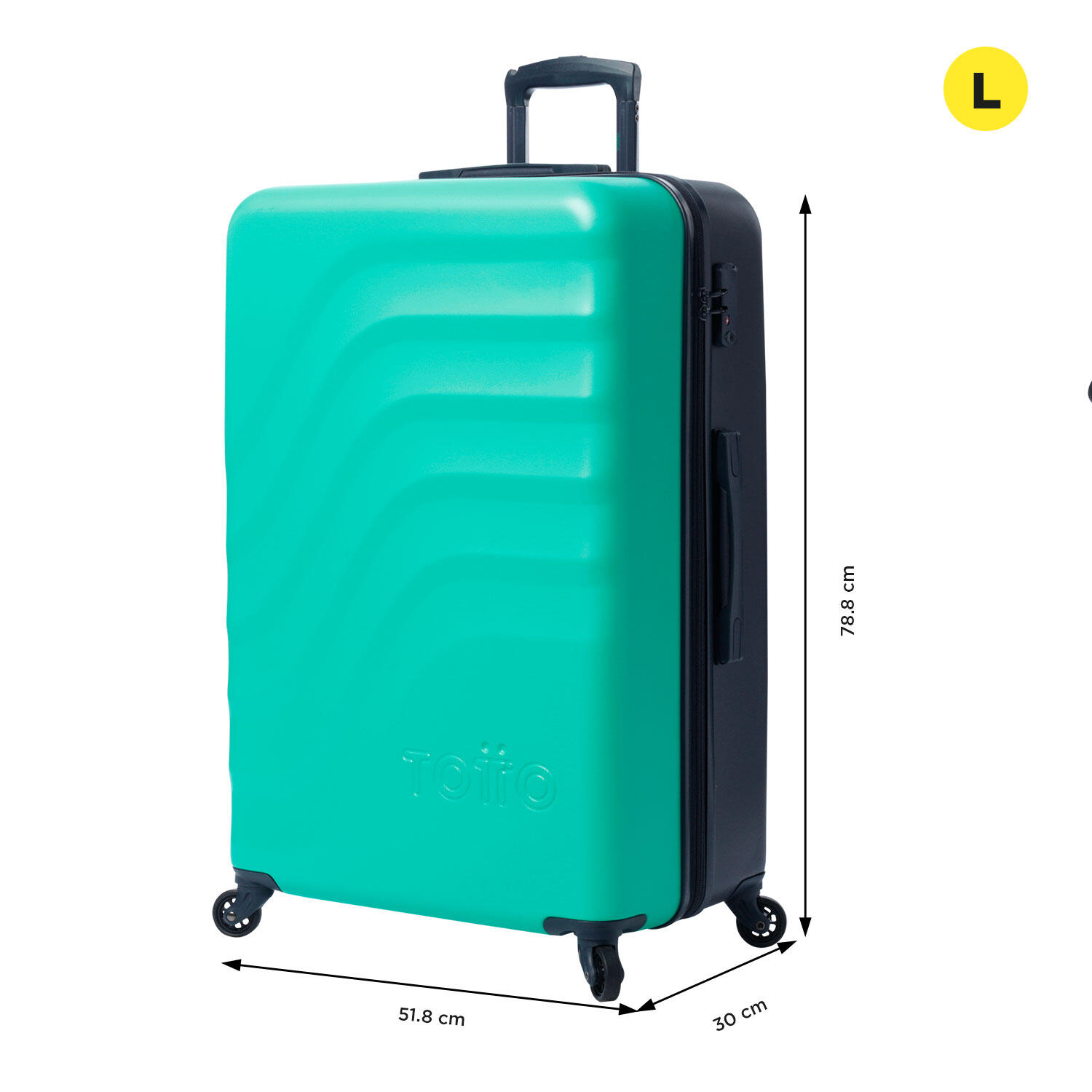 Totto Maleta grande Bazy Turquoise Policarbonato 51.8 x 78.8 x 30 cm 2/5