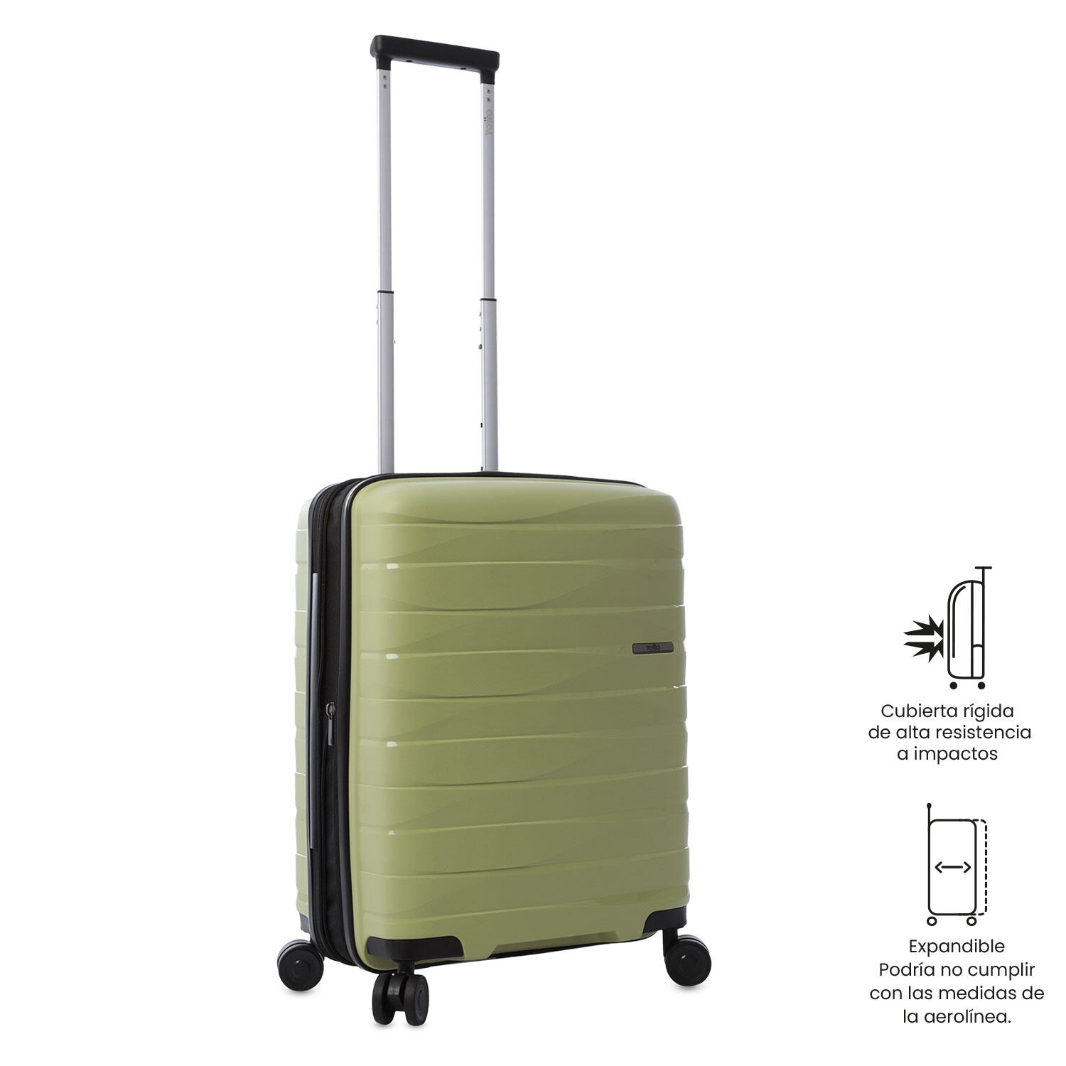 Totto Maleta de cabina Glide Verde Polipropileno 40.3 x54.5 x 22.5 cm 5/5