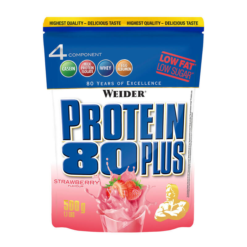 Weider Protein 80 Plus Sabor Fresa, 500 gr