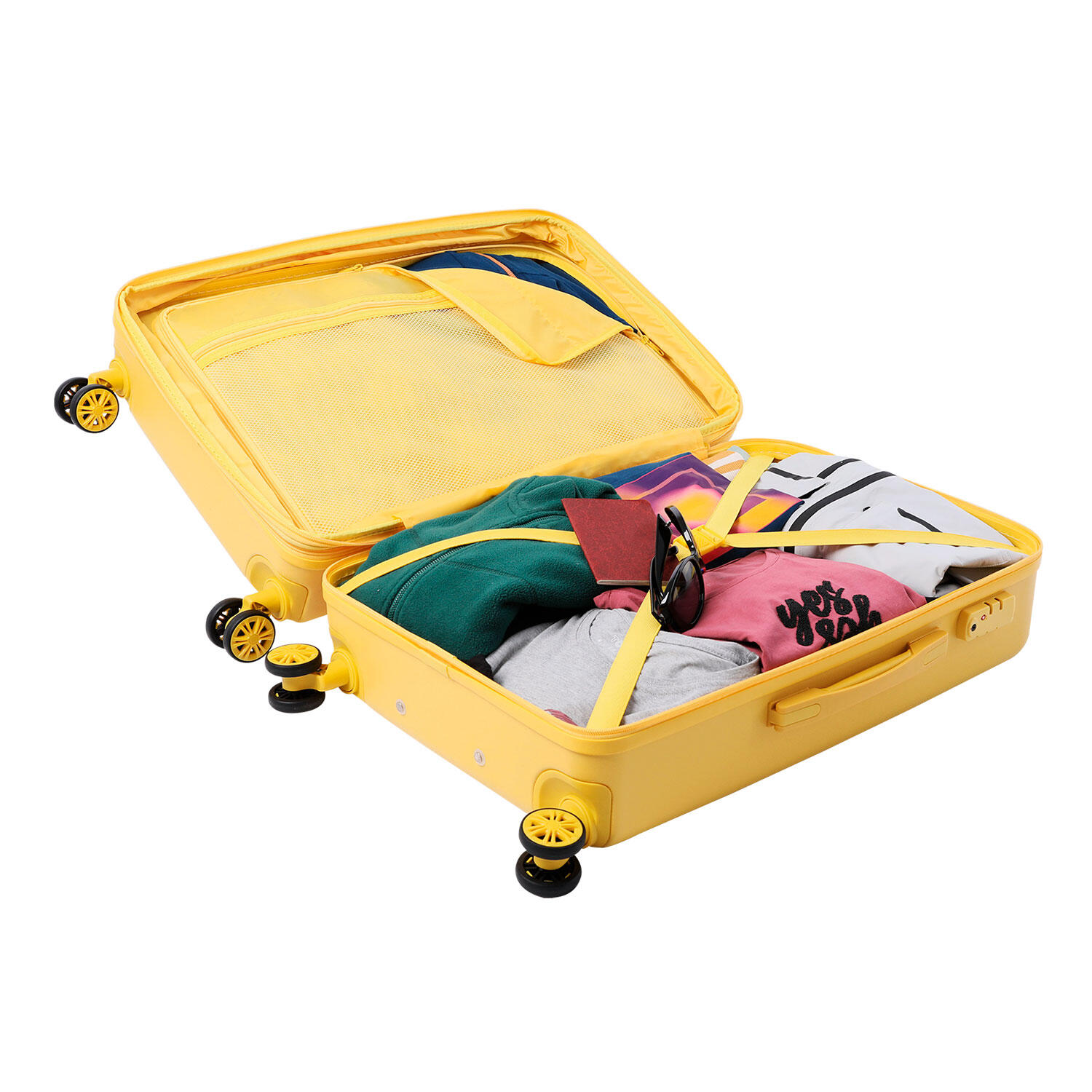Totto Maleta mediana Bazy+ Expandible Super Lemon Policarbonato 43.5 x 69 x 26 3/5