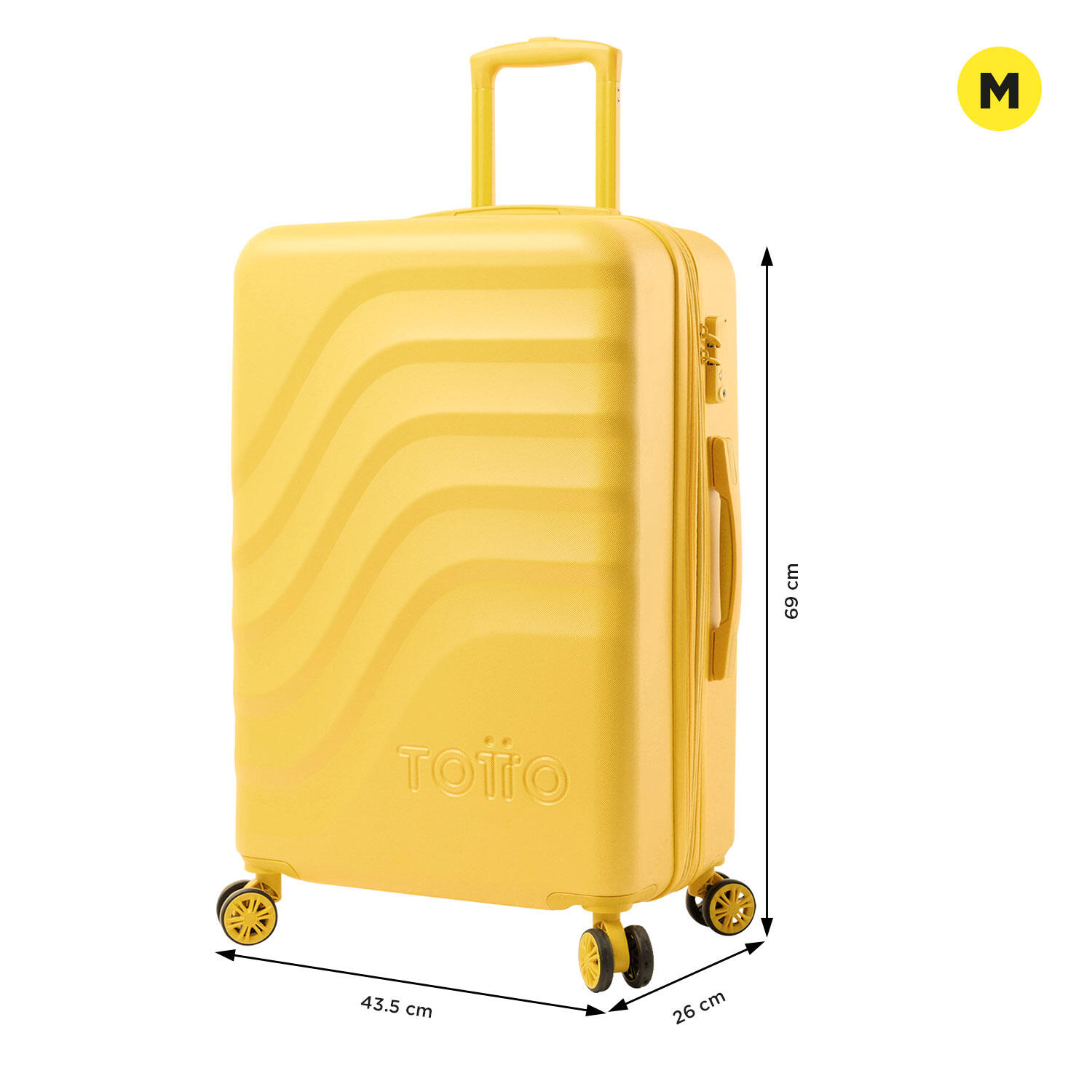 Totto Maleta mediana Bazy+ Expandible Super Lemon Policarbonato 43.5 x 69 x 26 2/5