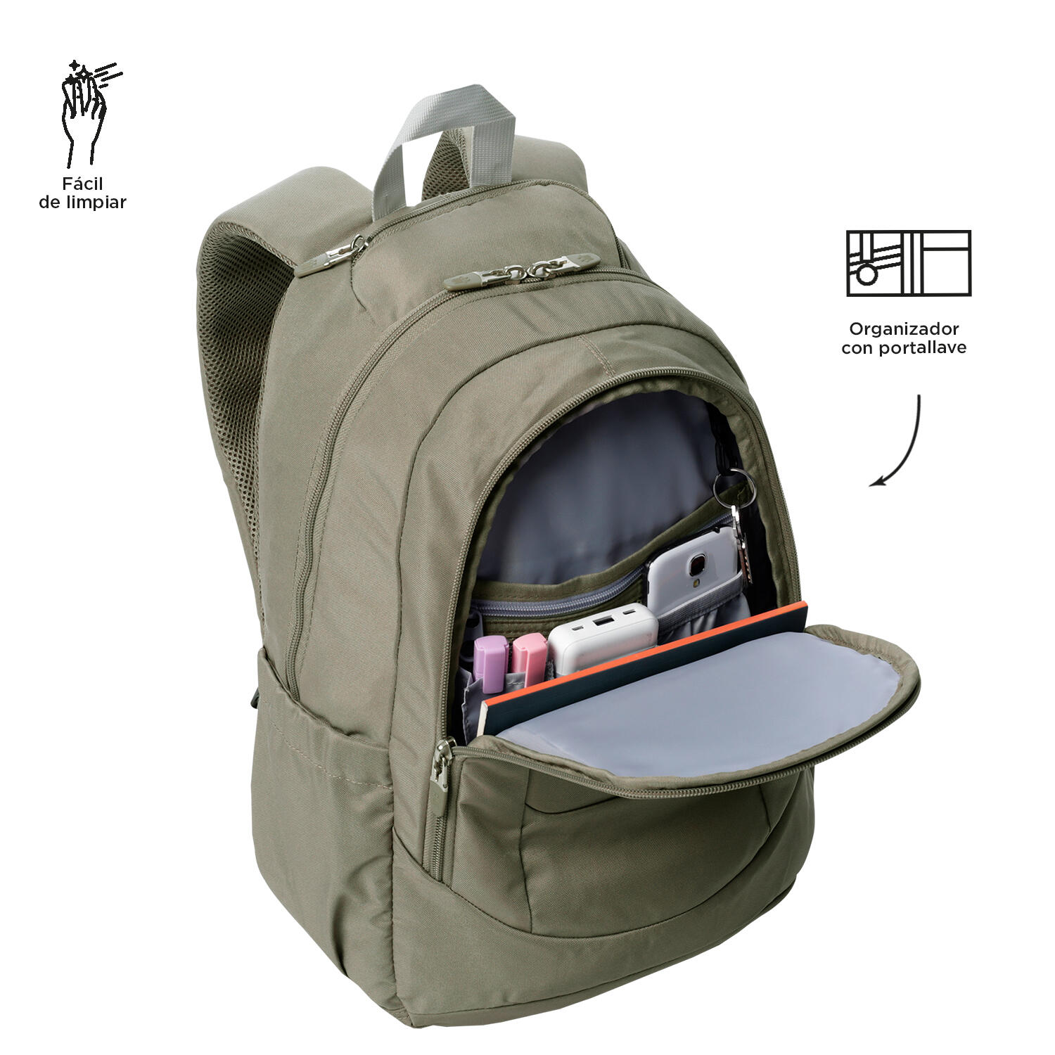 Totto Mochila urbana Goctal 2.0 Desert Taupe Poliéster 44 x 32.5 x 18 cm 5/5