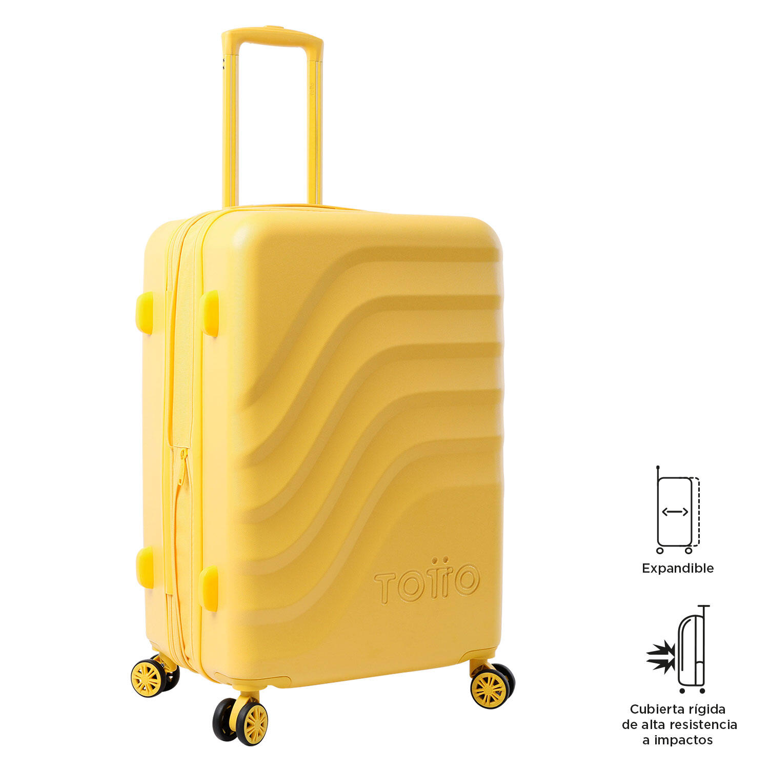Totto Maleta mediana Bazy+ Expandible Super Lemon Policarbonato 43.5 x 69 x 26 4/5