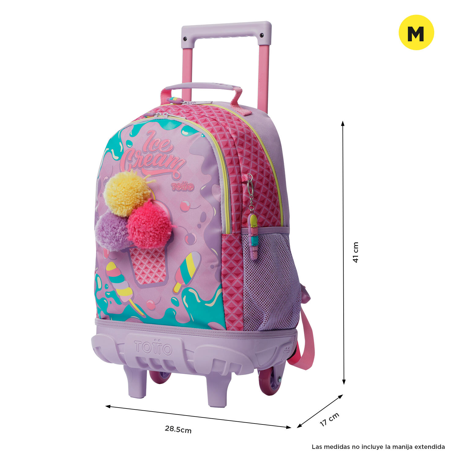 Totto Mochila infantil ruedas Ice Pop Rosa Poliéster 28.5 x 41 x 17 cm 2/5