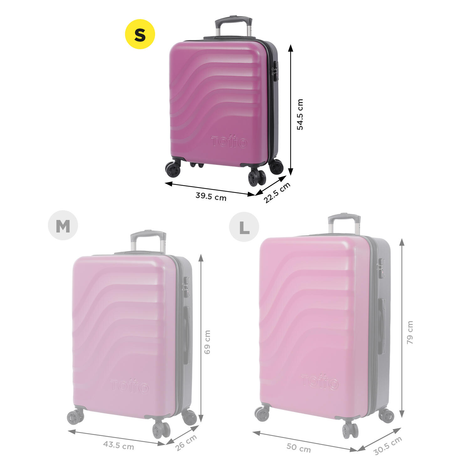 Totto Maleta grande Bazy+ Expandible Rosa Policarbonato 50 x 79 x 30.5 cm 3/5
