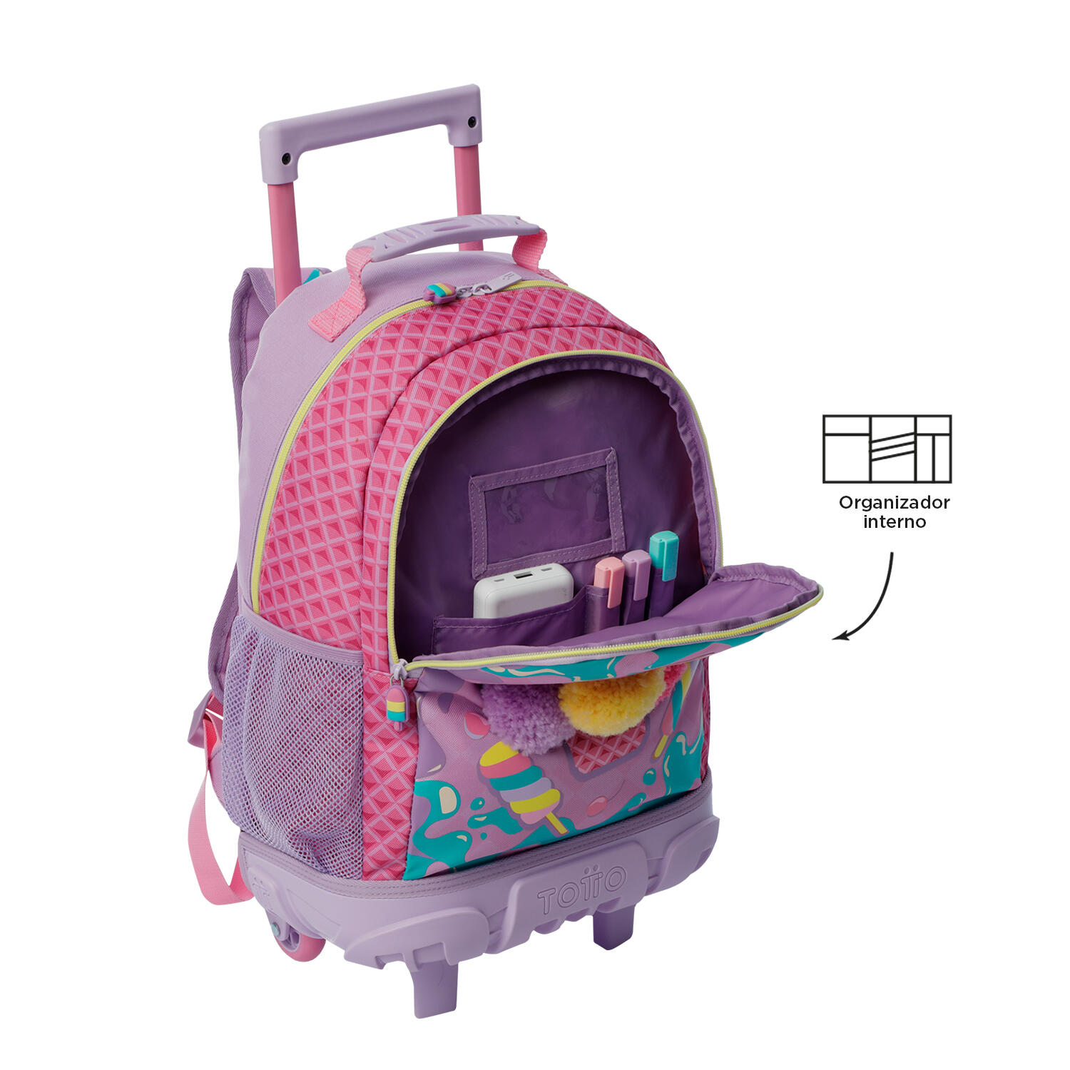 Totto Mochila infantil ruedas Ice Pop Rosa Poliéster 28.5 x 41 x 17 cm 5/5